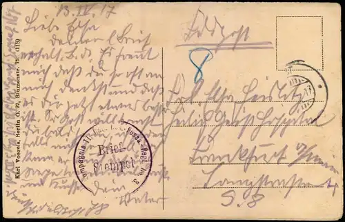 Postkaart Visé Die zerstörte französische Stadt Maas - Soldaten 1915