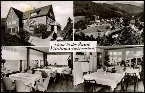 Ansichtskarte Nordenau-Schmallenberg Haus in der Sonne. - 4 Bild 1964