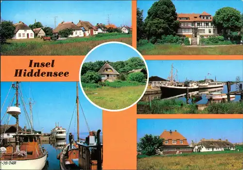 Hiddensee Hiddensjö, Hiddensöe Vitte: Fischerhäuser, Hafen, HO-Gaststätte "Norderende" Kloster: Fischerhäuser, Hafen, HO-Gststätte "Dornbusch" 1980