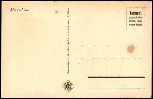 Ansichtskarte Miesenheim-Andernach Partie an der Stadt 1928