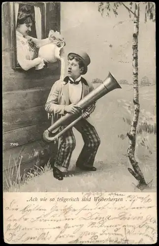 Liebe Liebespaare - Love „Ach wie so trügerisch sind Weiberherzen 1904