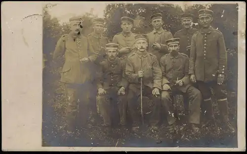 Militär  1.WK (Erster Weltkrieg) Gruppenbild 1917  gel. div. Feldpoststempel