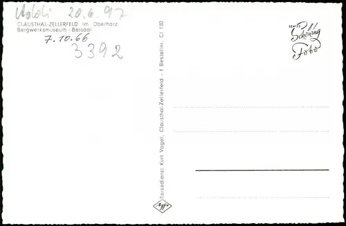 Ansichtskarte Clausthal-Zellerfeld Bergwerksmuseum - Betsaal 1963