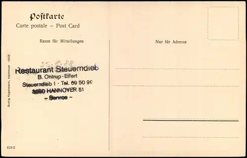Ansichtskarte Hannover Eilenriede Steuernriede 1912