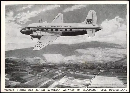 Flugzeug Airplane Avion BRITISH EUROPEAN AIRWAYS Vickers Viking 1963