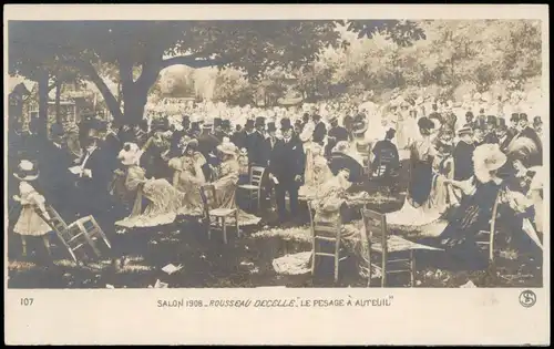 Ansichtskarte  SALON 1908_ROUSSEAU DECELLE "LE PESAGE À AUTEUIL" 1908