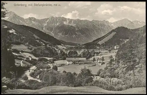 Ansichtskarte Unterber Wipptal Unterberg mit Stefansbrücke, 708 m. 1912