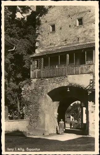 Ansichtskarte Isny Strassen Partie am Espantor 1937