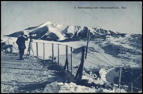Reichenau an der Rax Schneeberg vom Ottoschutzhaus. Rax im Winter 1912