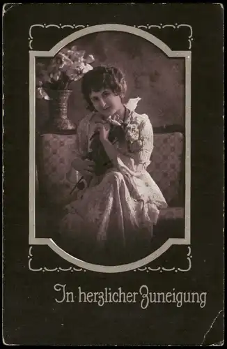 Liebe Liebespaare Love Frau Zuneigung 1917   Feldpoststempel Waldhof Mannheim