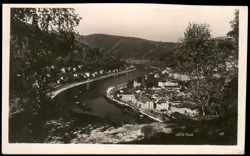 Postcard Tetschen-Bodenbach Decín Blick auf die Stadt - Fotokarte 1938