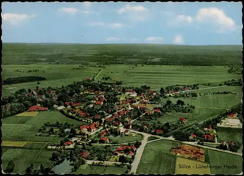 Niedersachsen Luftbild Lüneburger Heide Heidedorf Alpen-Ostsee-F-Straße 1960