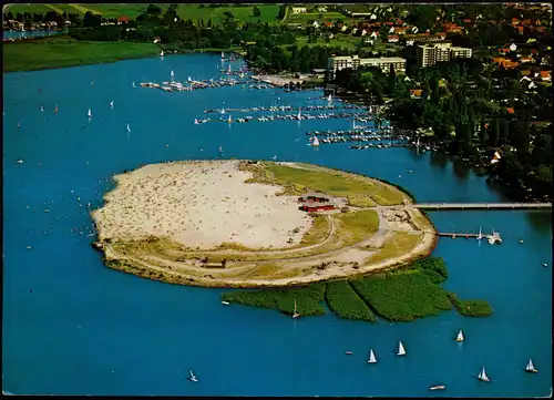 Ansichtskarte Wunstorf Luftbild Badeinsel im Steinhuder Meer 1975