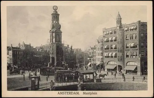 Postkaart Amsterdam Amsterdam Muntplein 1917