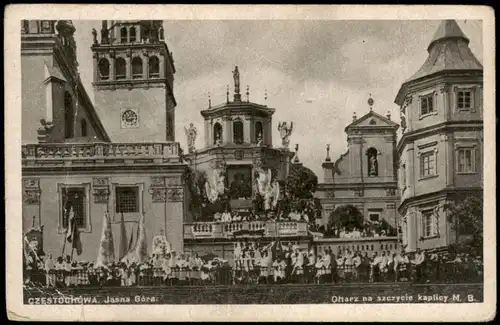 Postcard Tschenstochau Częstochowa Jasna Gora - Prozession 1940