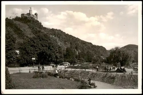Ansichtskarte Braubach Blick auf die Marksburg und Anlagen 1956