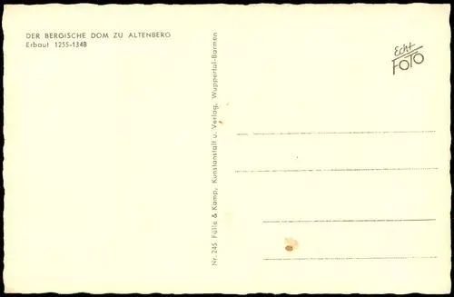 Ansichtskarte Altenberg-Odenthal Altenberger Dom - Innen 1932