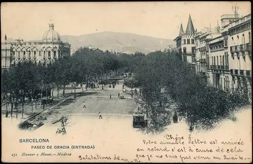 Postales Barcelona PASEO DE GRACIA (ENTRADA) 1903