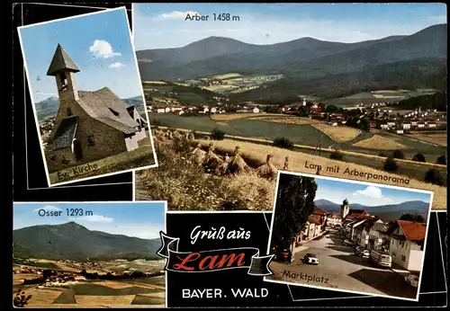 Ansichtskarte Lam (Oberpfalz) Osser Arber, Markt 1971