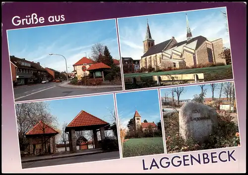 Ansichtskarte Ibbenbüren Mehrbild AK: Straßen und Kirche 1993