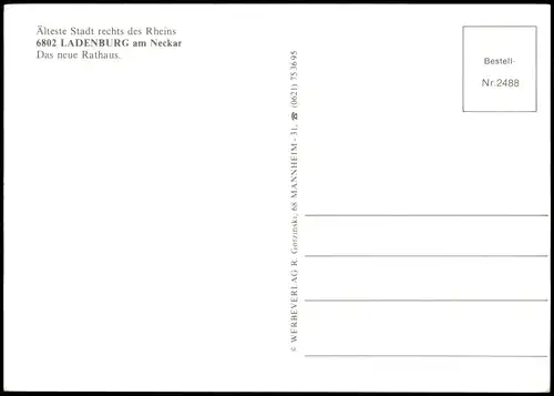 Ansichtskarte Ladenburg (Neckar) Rathaus (Town Hall Building) 1990