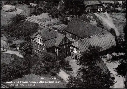 Wietze Gast- und Pensionshaus Hotel-Pension Niedersachsen (Luftaufnahme) 1960