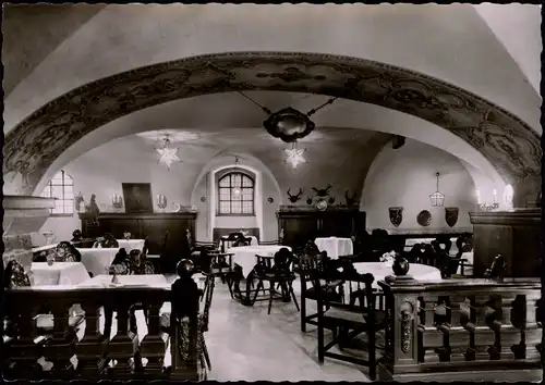 Bad Kissingen Weinrestaurant Ratskeller im Neuen Rathaus (vormals Schloßkeller) 1960