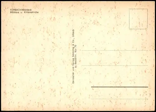 Ansichtskarte Korbach Strassen Ansicht Kilianskirche Rathaus 1960