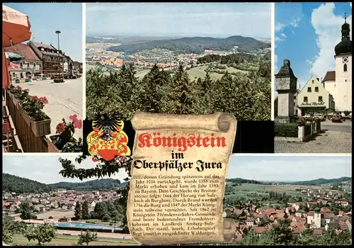 Königstein (Oberpfalz) Mehrbildkarte mit Ortsansichten und Panorama Ansicht 1980