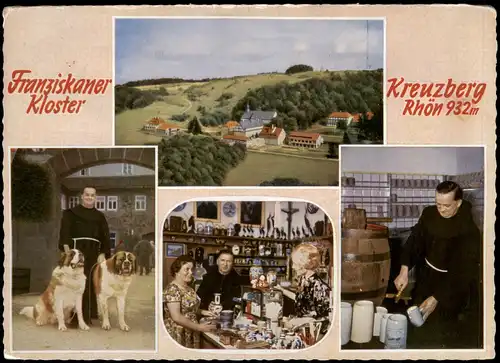 Kreuzberg (Rhön) Mehrbild-AK Franziskaner-Kloster  Bier-Ausschank 1969