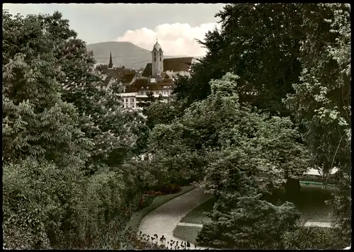 Rheinfelden (Baden) Blick auf Stadtgarten und Rheinfelden Schweiz 1955