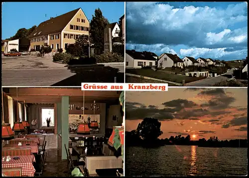 Kranzberg Mehrbildkarte mit 4 Ortsansichten u.a. Gaststätte Innen 1970
