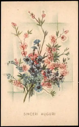 Ansichtskarte  SINCERI AUGURI - Wiesenblumen Strauss 1956