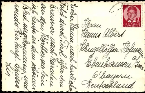 Postcard Bled Veldes Panorama-Ansicht 1940