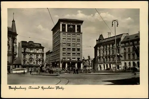 Postcard Reichenberg Liberec Marktplatz - Propaganda 1943