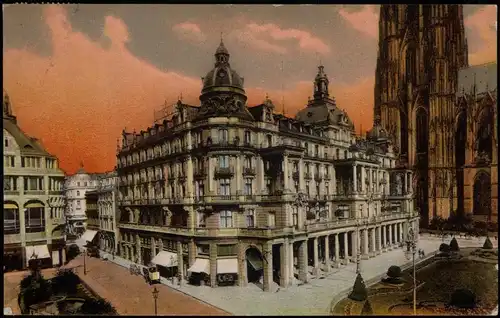 Ansichtskarte Köln Domhof - Straßenpartie 1909