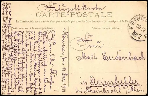 CPA Milhaut Place de l'eglise 1916