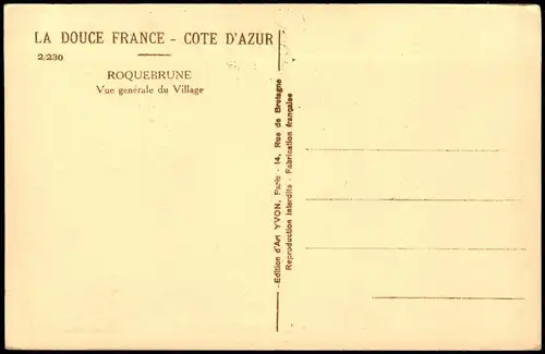 CPA Roquebrune-Cap-Martin Vue générale du Village 1932