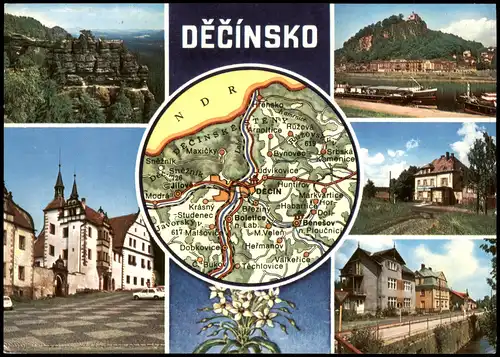 Postcard Tetschen-Bodenbach Decín Stadtteilansichten 1984