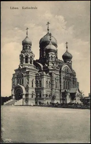 Postcard Libau Liepāja Lipawa Ли́епая Kathedrale 1916   1. Weltkrieg Feldpost