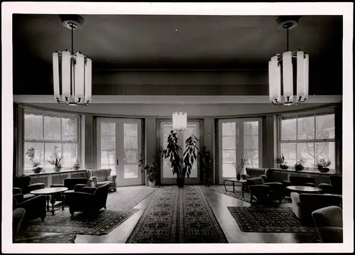 Bad Kissingen Kuranlagen Saale-Sanatorium Innenansicht - Privatfotokarte 1960