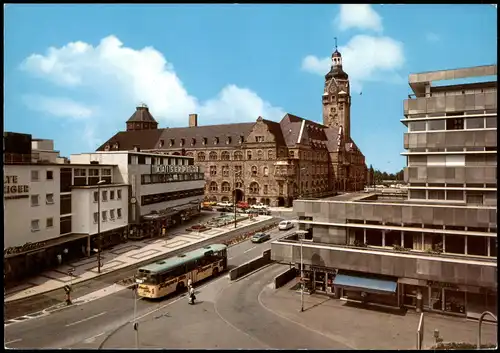 Remscheid Rathaus und Fastenrath Straße, Bus, Pelz-Geschäft 1975