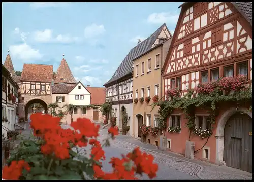 Ansichtskarte Prichsenstadt Ortsansicht mit alten Fachwerkhäusern 1996