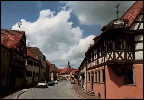 Ansichtskarte Prichsenstadt Ortsansicht, Straßen Partie, Autos 1975
