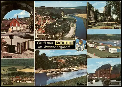 Bodenwerder-Polle Mehrbildkarte Gruß aus POLLE im Weserbergland 1979