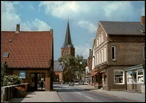Ansichtskarte Plön Lübecker Straße mit Blick zur Kirche, Geschäfte 1975