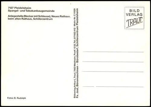 Pleidelsheim Mehrbildkarte der Spargel- und Tabakanbaugemeinde 1980