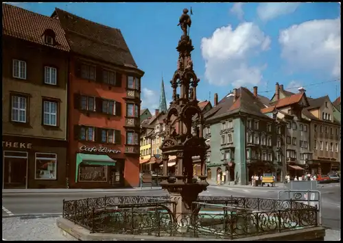 Ansichtskarte Rottweil (Neckar) Cafe Lorer Marktbrunnen 1980