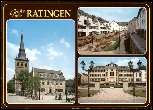 Ansichtskarte Ratingen 3 Bild: Kirche, Straße 1992