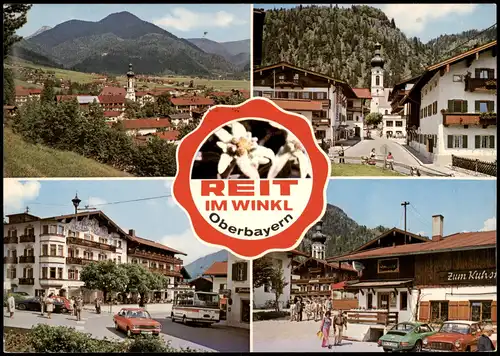 Reit im Winkl Mehrbild-AK Ortsansichten, Hotel, Autos u.a. grüner Porsche 1985